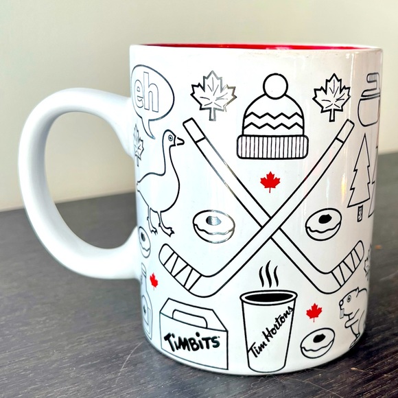 Tim Hortons Canada Celebrating 150 Years Coffee Mug Cup Limited Edition Red Flag - Picture 2 of 4